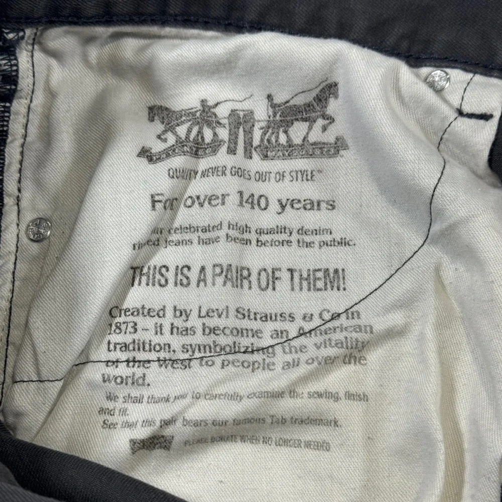 Levi Strauss 505 White Tab Black Jeans Men's 38x32 (38x30) Regular Fit Levi's‎